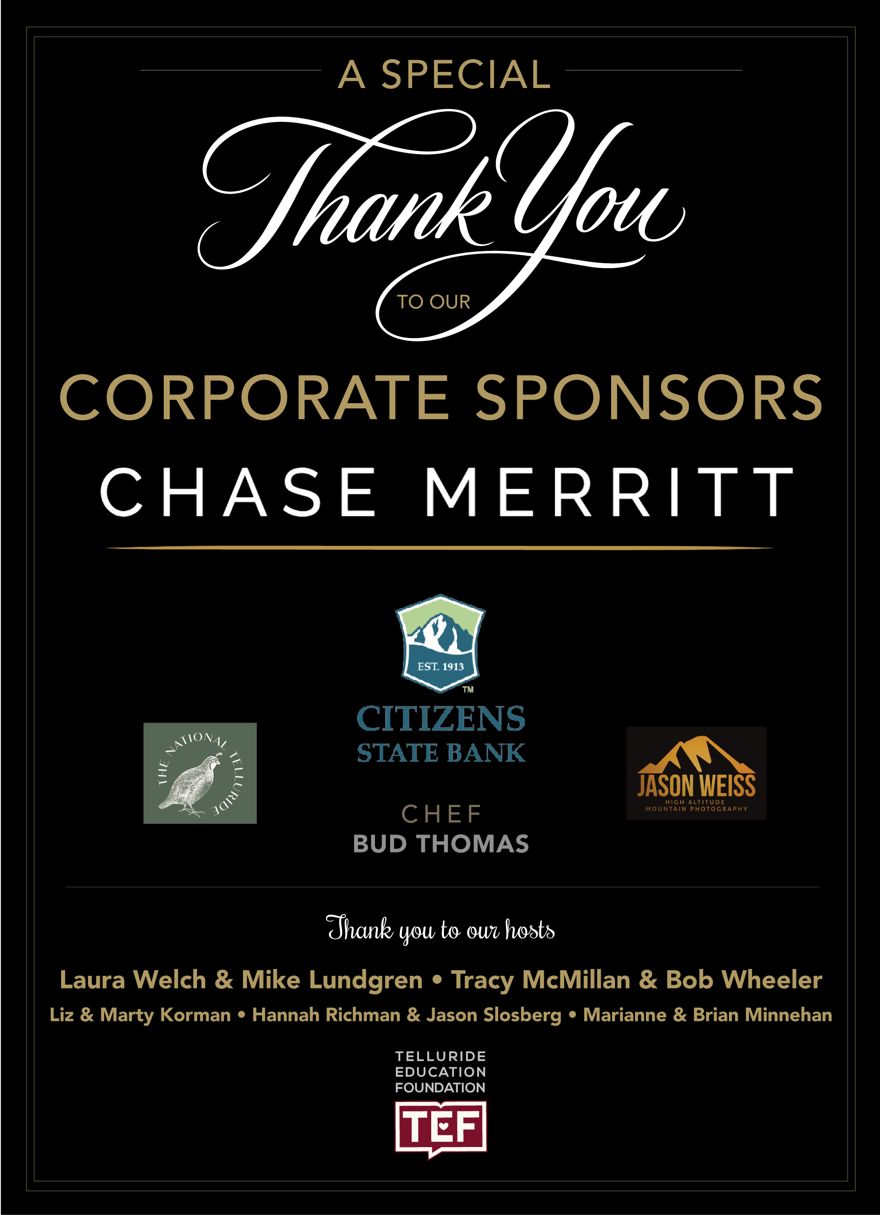Thank you to our sponsors